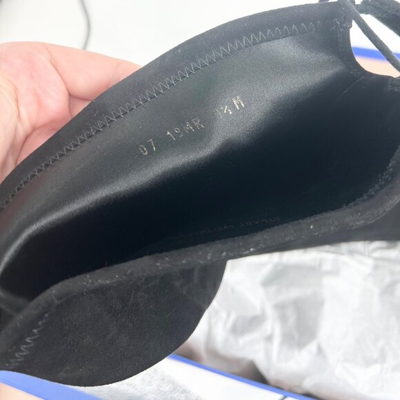 Stuart Weitzman Ledyland Black Suede Leather Tie Back Over the Knee Heeled Boots - Picture 8 of 11